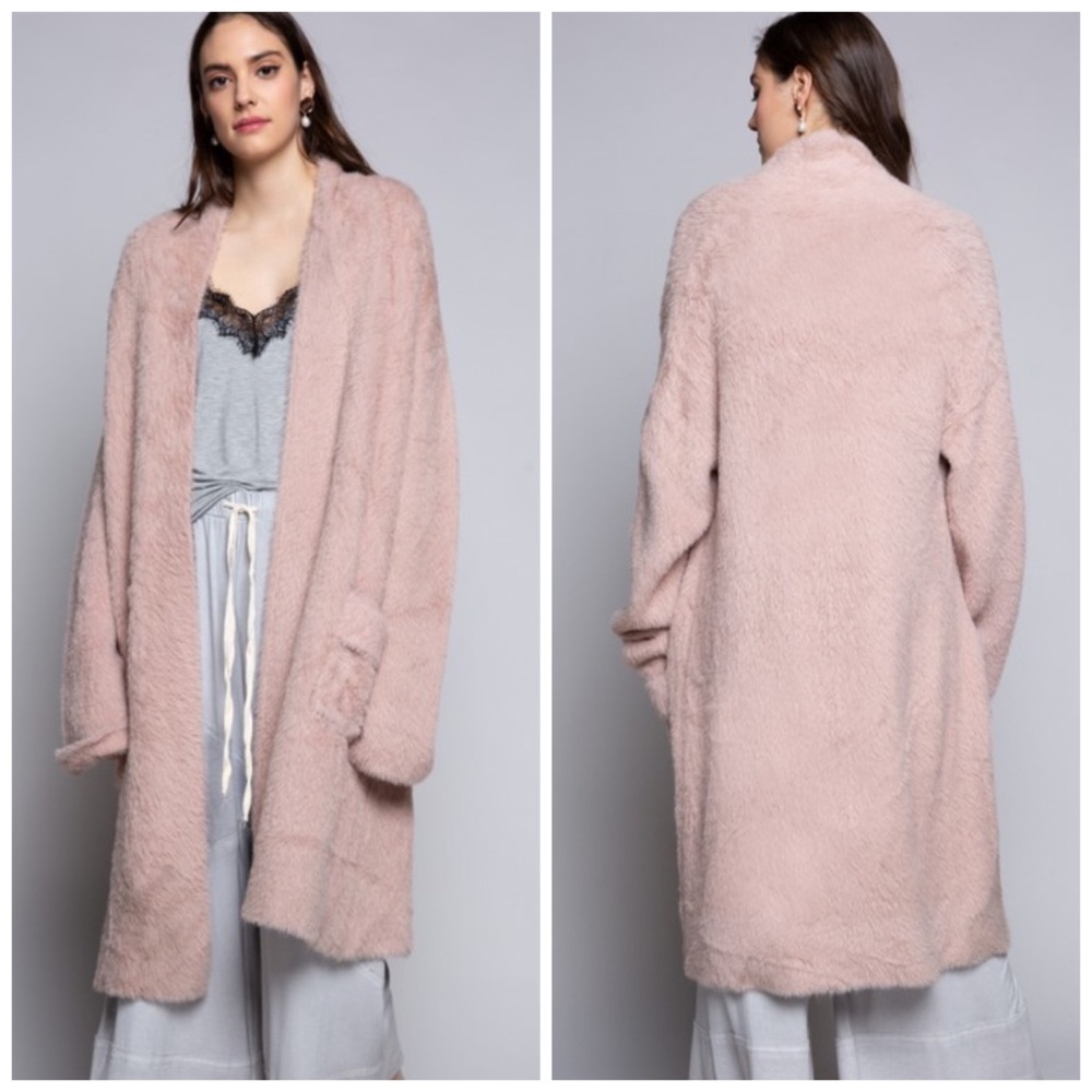 NEW POL Blush Long Mohair Cardigan - Picture 1 of 4